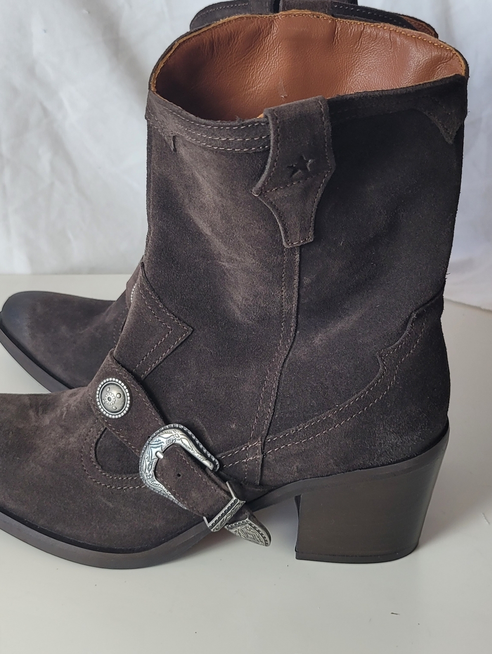Free People Lady Lonestar Suede Western Boots size 39 Size 8.5 - Picture 5 of 12